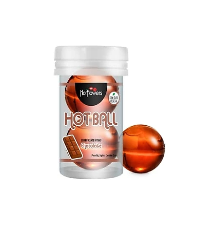 Лубрикант AROMATIC HOT BALL на масляной основе в виде двух шариков (аромат шоколада)